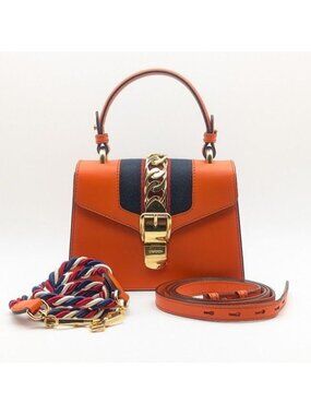Gucci Sylvie Sherry Line Orange Handbag